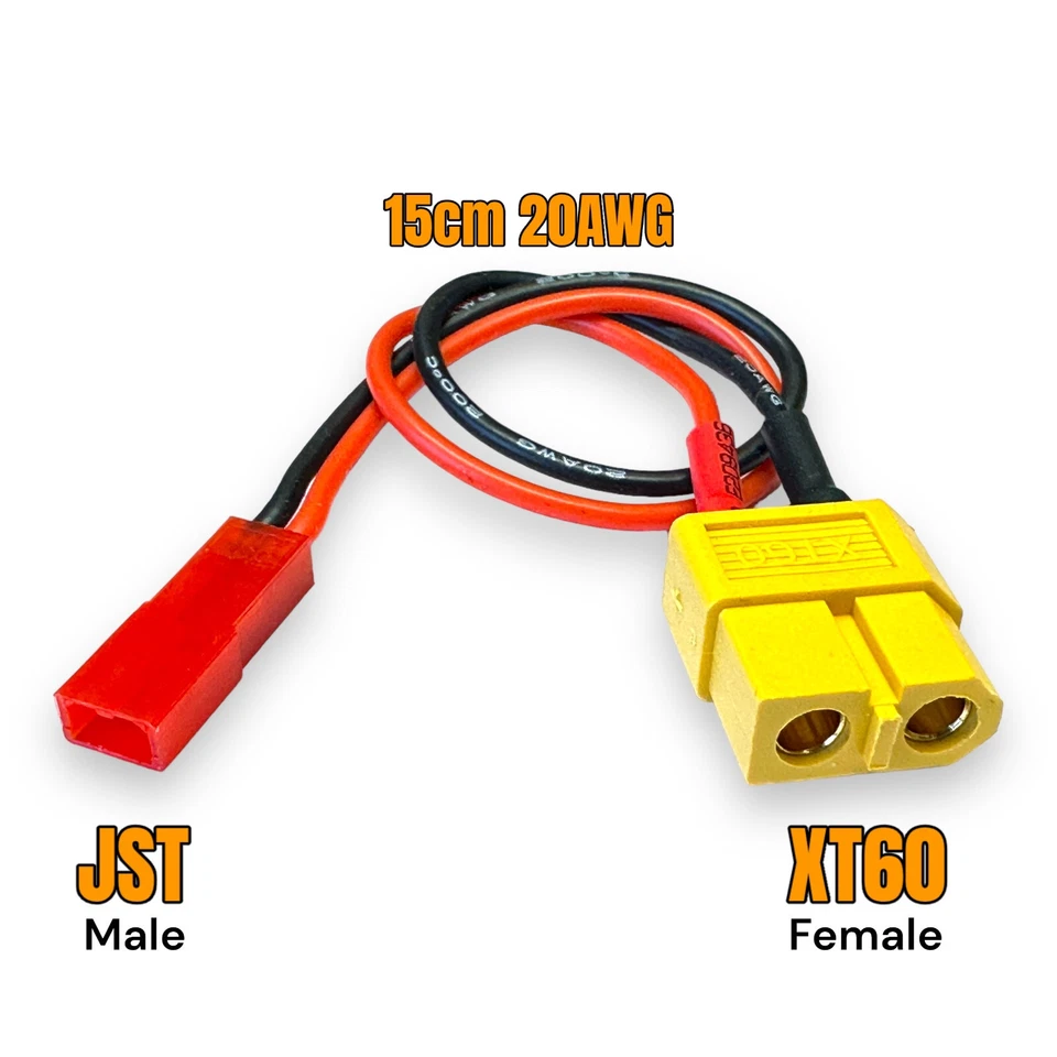 2x Adapter XT60 Stecker auf BEC JST Buchse Ladekabel Kabel RC LiPo Akku Battery - Bild 2 von 4