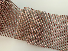 Rose Gold Rhinestone Mesh, 4.5" Wide, Bling Sparkle Trim Embellishment
