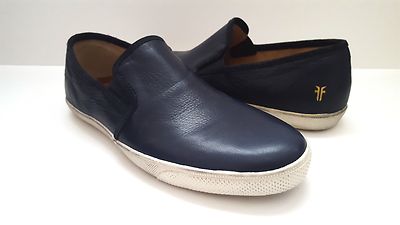Frye Chambers Gore Men's Slip on Shoes Navy Soft Pebbled Full Grain