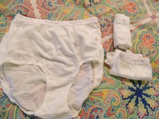 Hanes Her Way Womens Size 7 White Cotton Full Brief Panties 3 Pair Vtg NEW