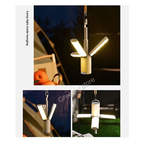 Pieghevole Appeso Campeggio Luce Portatile Ricaricabile 3 Modi Dimmerabile Lampe - Picture 5 of 17