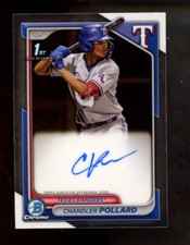 2024 BOWMAN CHROME 1ST CHANDLER POLLARD AUTOGRAPH RANGERS AUTO