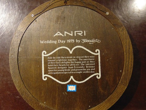 VTG Anri Wedding Day 1975 Collectible Plate All Wood Ferrandir VGC - Picture 5 of 7