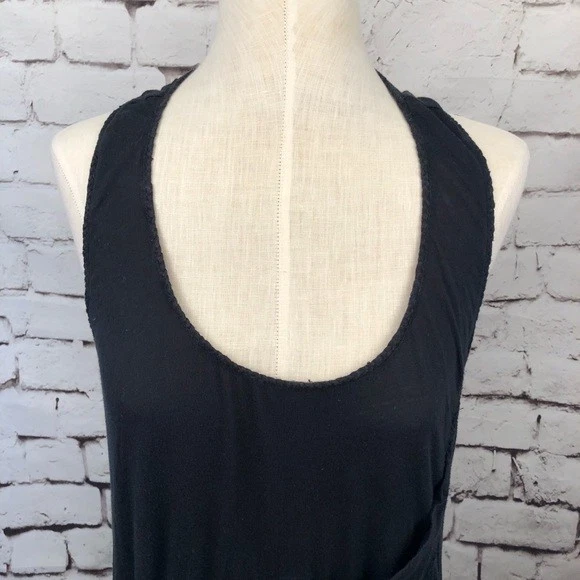 Thakoon 黑色棉质编织口袋无袖长裙 L 码 — 第 3/4 张图片