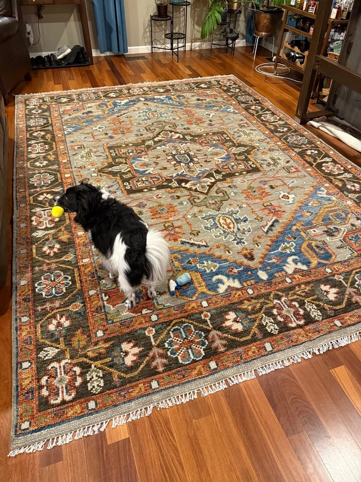 Hand Knotted Multi Size Transitional Customizable Serapi Area Rug | Wool Rug - Image 2 of 4