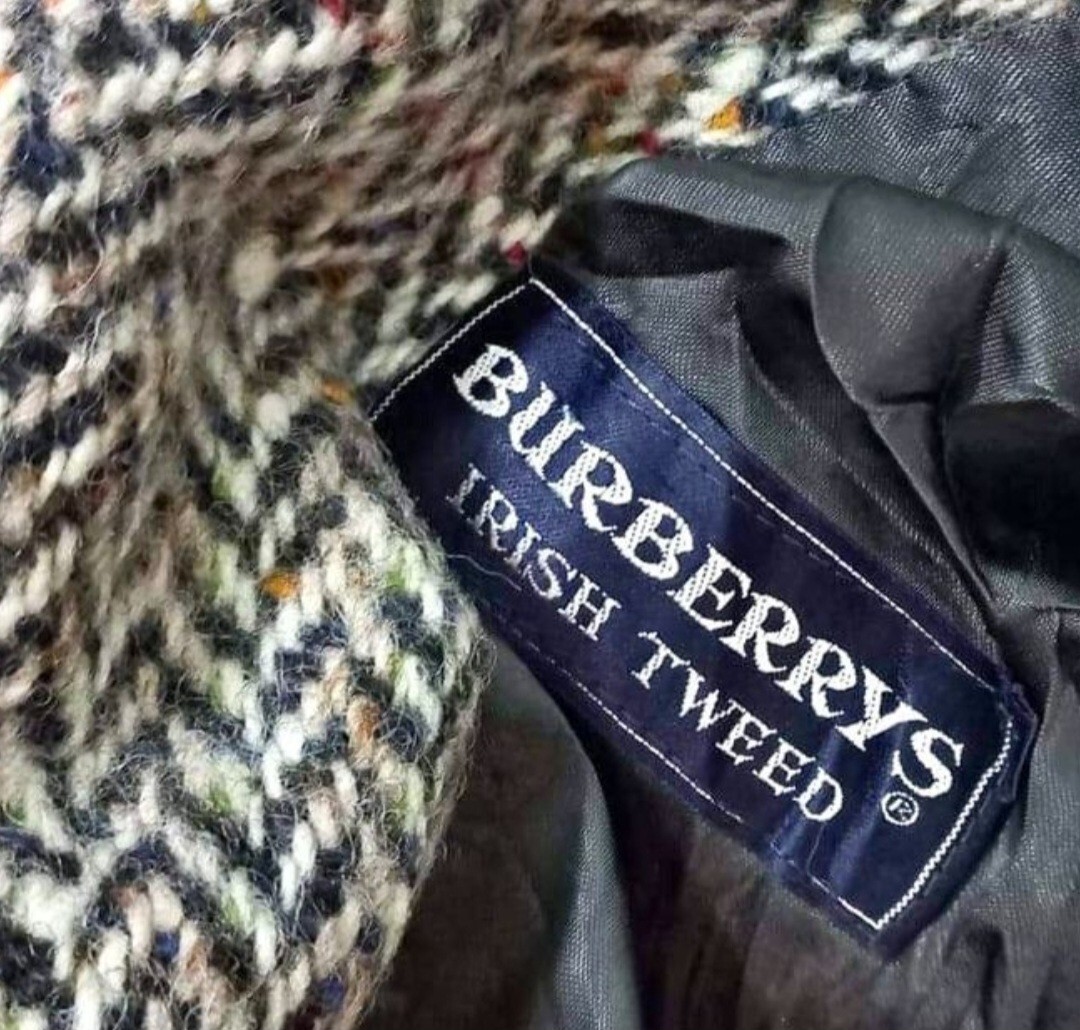 Vintage Burberry Irish Tweed Wool Coat Multicolor Size 14 Vintage Burberry Irish Tweed Wool Coat Multicolor Size 14