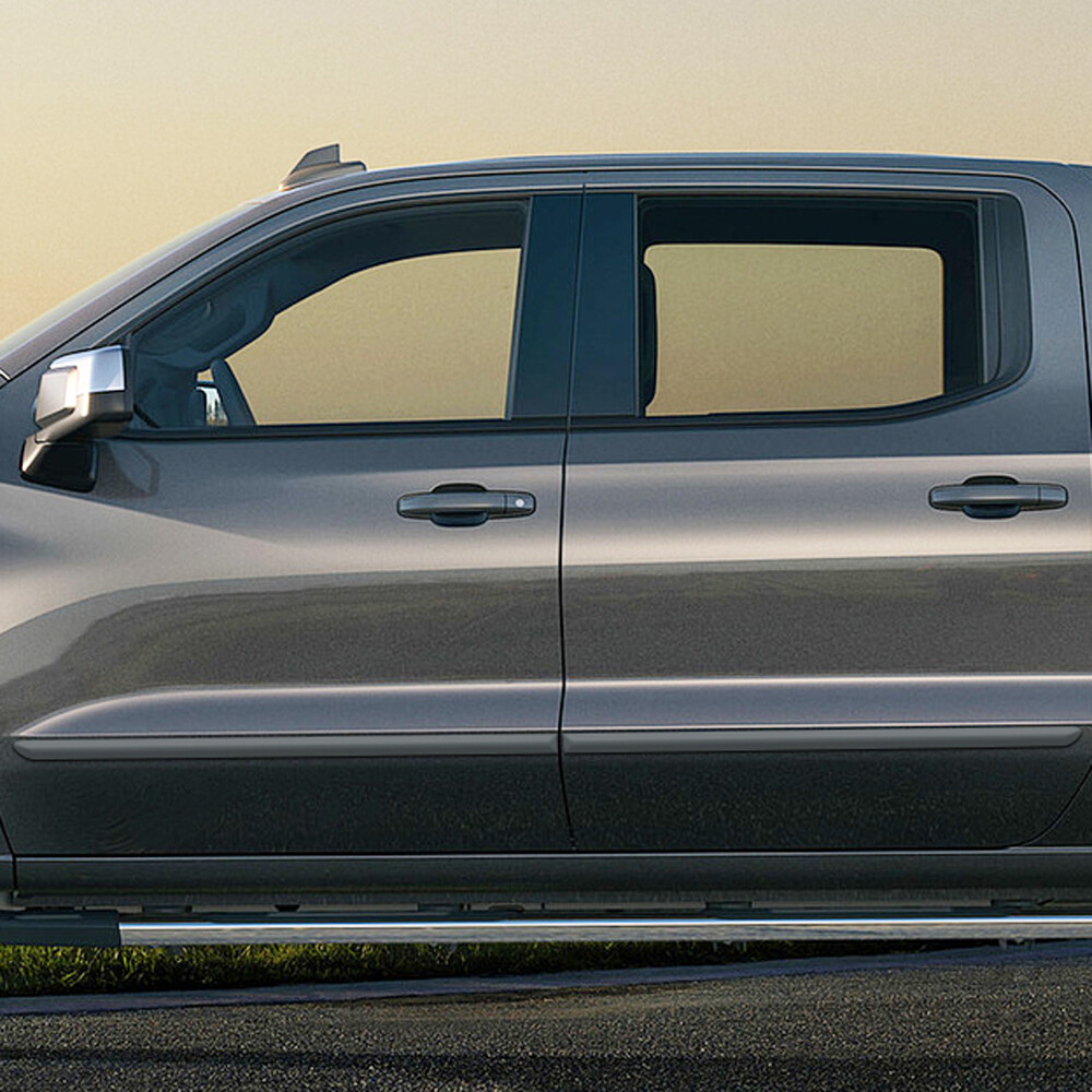 For: Chevy Silverado Crew Cab 2019-2026 Painted Body Side Moldings #FE-SIL19-CC