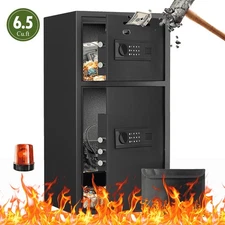 6.5 Cub Large Digital Home Safe, Money safe Box with Double Door & Deposit Slot