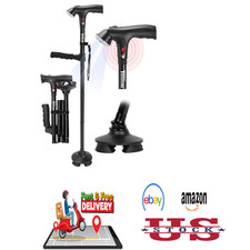 Walking Cane for Seniors with Adjustable Height, Folding Lightweight Aluminum
