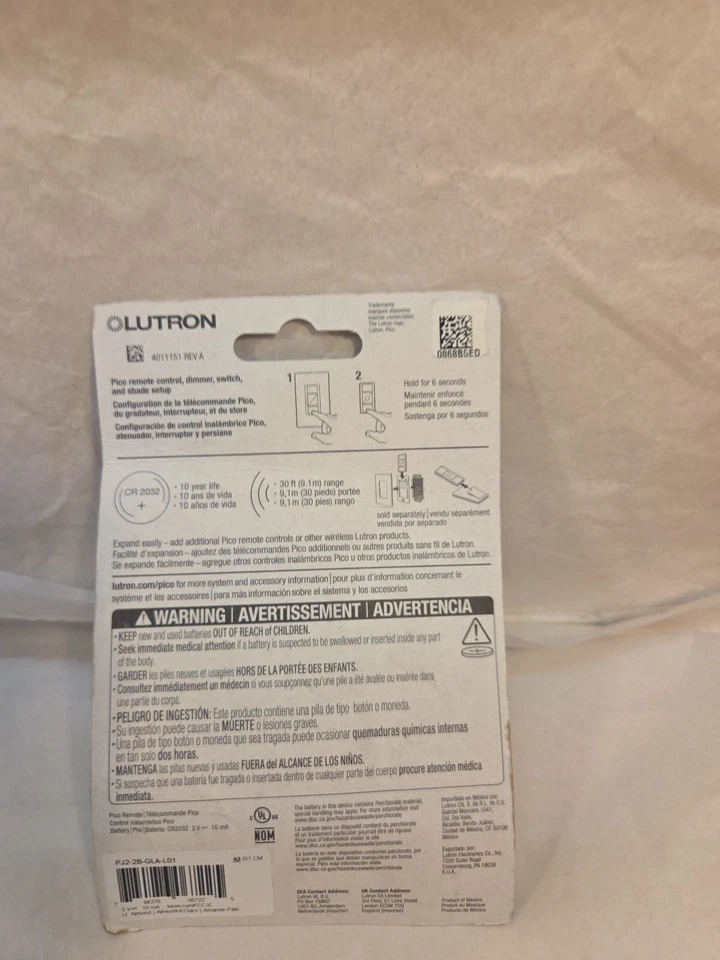 Pico Smart Remote 2-Button for Caseta Smart Switch Light Almond PJ2-2B-GLA-L01 - Image 3 of 3