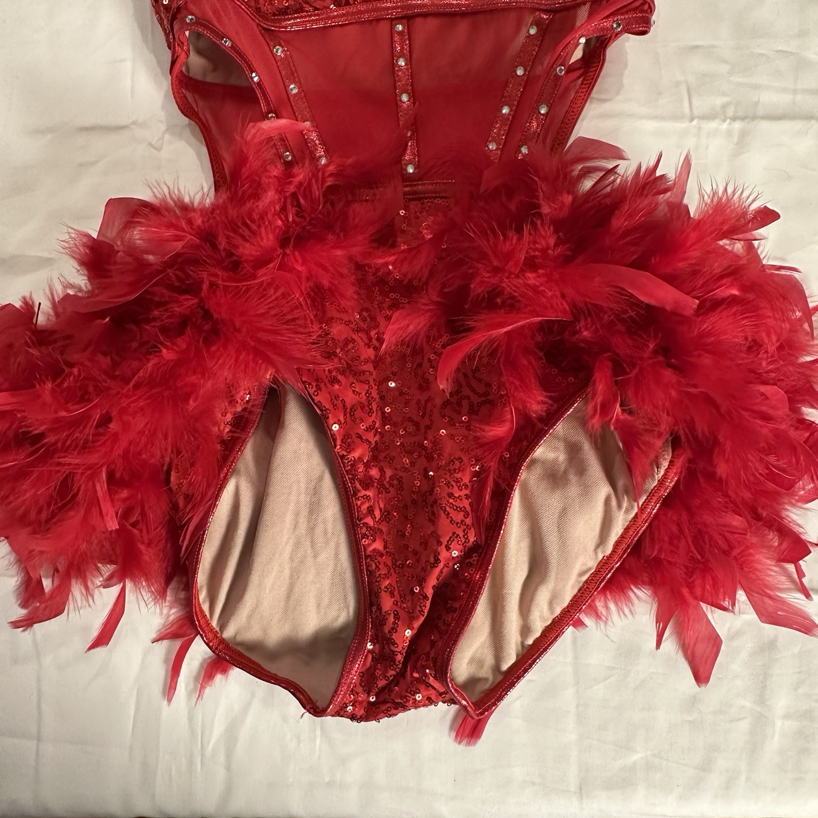 Balera Performance Strappy Red Sequin Leotard Fea… - image 9