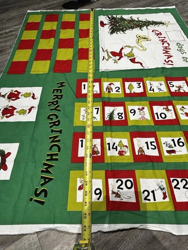 How The Grinch Stole Christmas Merry Grinchmas Fabric Panel Advent Calendar - Picture 2 of 5