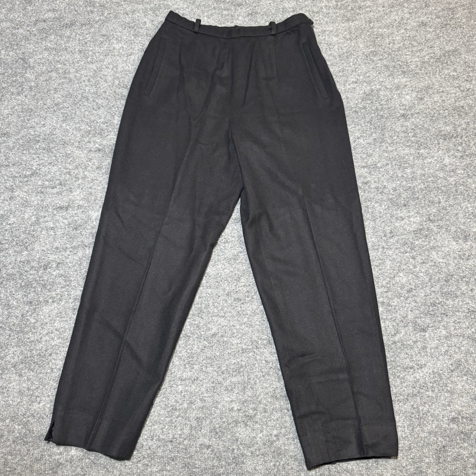 Vintage Pendleton Black Trousers Women's Size 10 Petite 100% Virgin Wool Formal