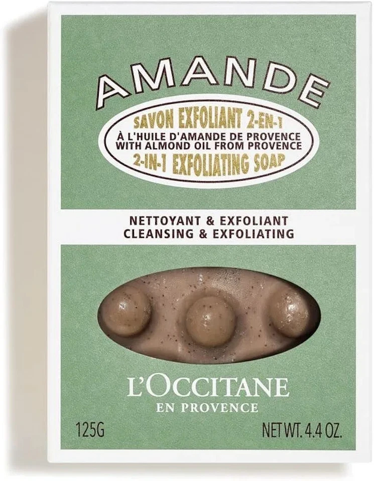 NEW AND BOXED L'OCCITANE EN PROVENCE AMANDE 2 In 1 EXFOLIATING SOAP free p&p - Image 2 of 4