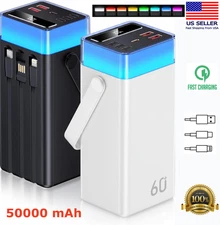 Portable 50000mAh 120W Power Bank Large Capacity External Battery Fast Charging