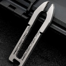 Titanium Alloy EDC Snap Tweezers Flat Head Clip Keychain Outdoor Pocket Tool