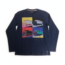 Pepe Jeans Kids Boys Andy Warhol Casual Navy Truck Long Sleeve T-Shirt 8 Years