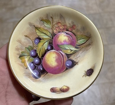 AYNSLEY Signed  D Jones ORCHARD FRUITS  trinkets dish 
