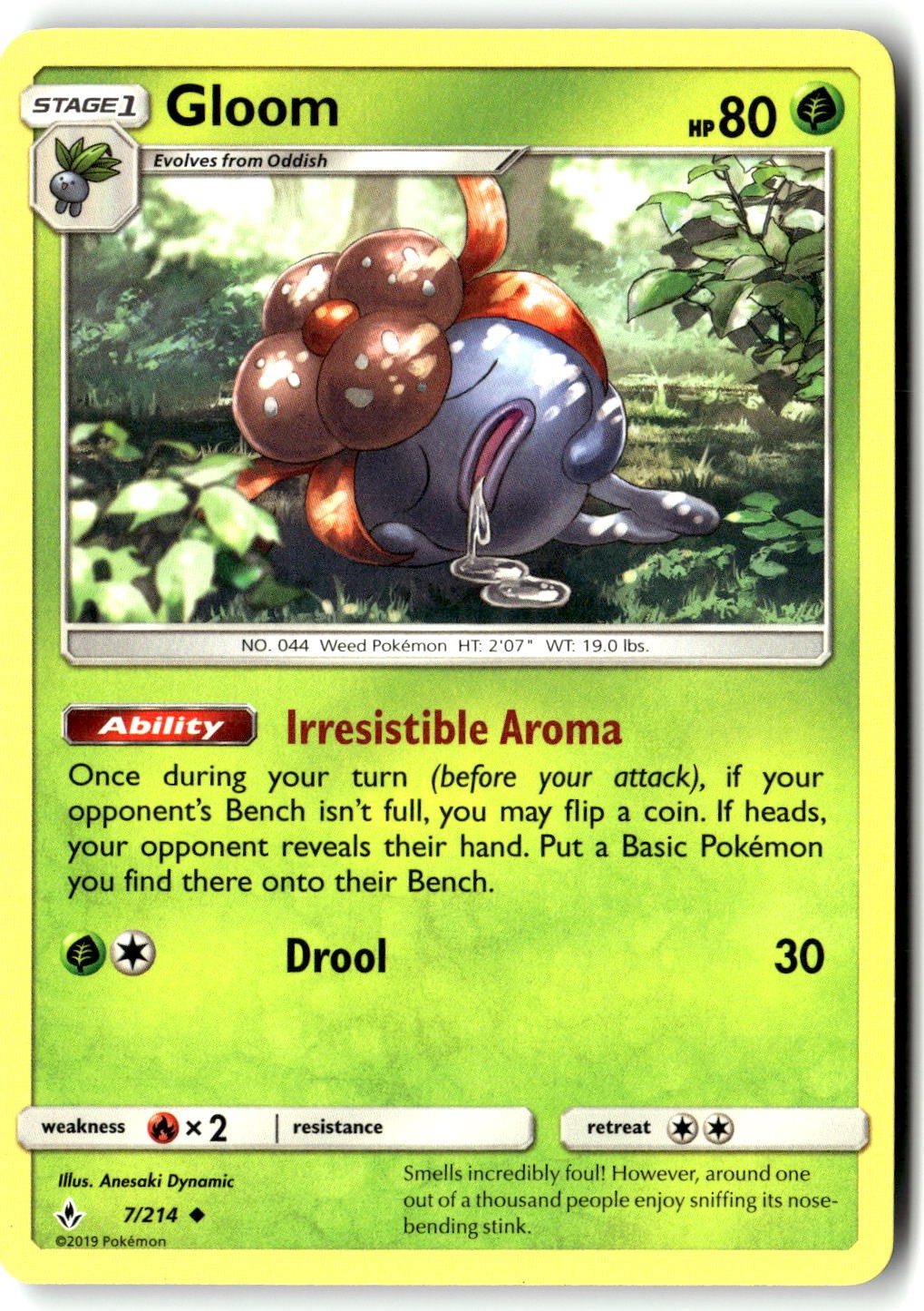 Gloom 7/214 Uncommon Unbroken Bonds Pokemon Near Mint
