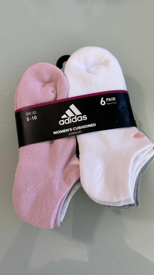 Adidas Women’s Cushioned No Show Socks – 6 Pairs – Size 5-10 – AEROREADY - Image 3 of 4
