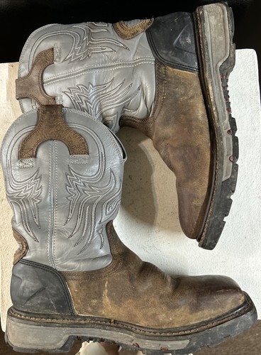 Justin Boots Men’s WK2101 Grey Commander X5 Square Steel Toe EH Work Boots 14EE - Picture 7 of 9