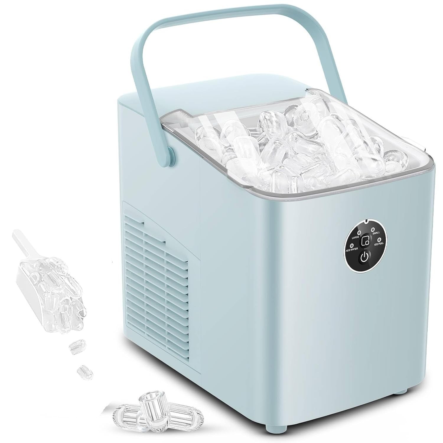 Macchina Ghiaccio 14KG 24h: Cubetti Pronti in 6 Minuti per Casa e Bar