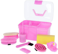 Putzbox Rosa 8-Teilig für Kinder – Pferdebürsten, Mähnenbürsten, Putzzeug Pink