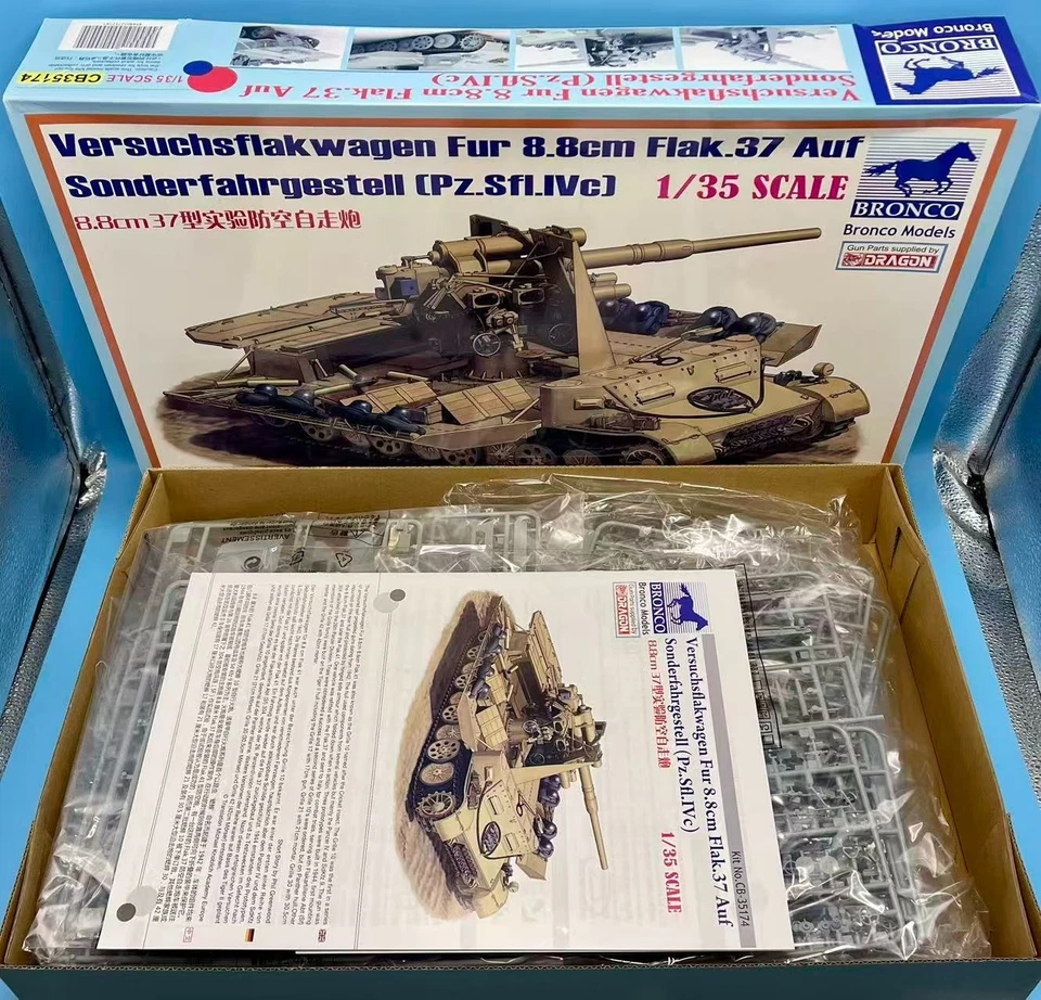 Vagón antiaéreo experimental BRONCO 1/35 CB35174 para 8,8 cm Flak.37 (Pz.SfI.IVc) nuevo Foto 2 de 2