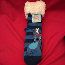 Lilo  STITCH Holiday Christmas Womens Size 4-10 SLIPPER SOCKS - NEW 
