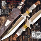 Ashen Edge Handmade Bowie Knife AUS-10 Steel Honey Comb Steel Guard Fishing
