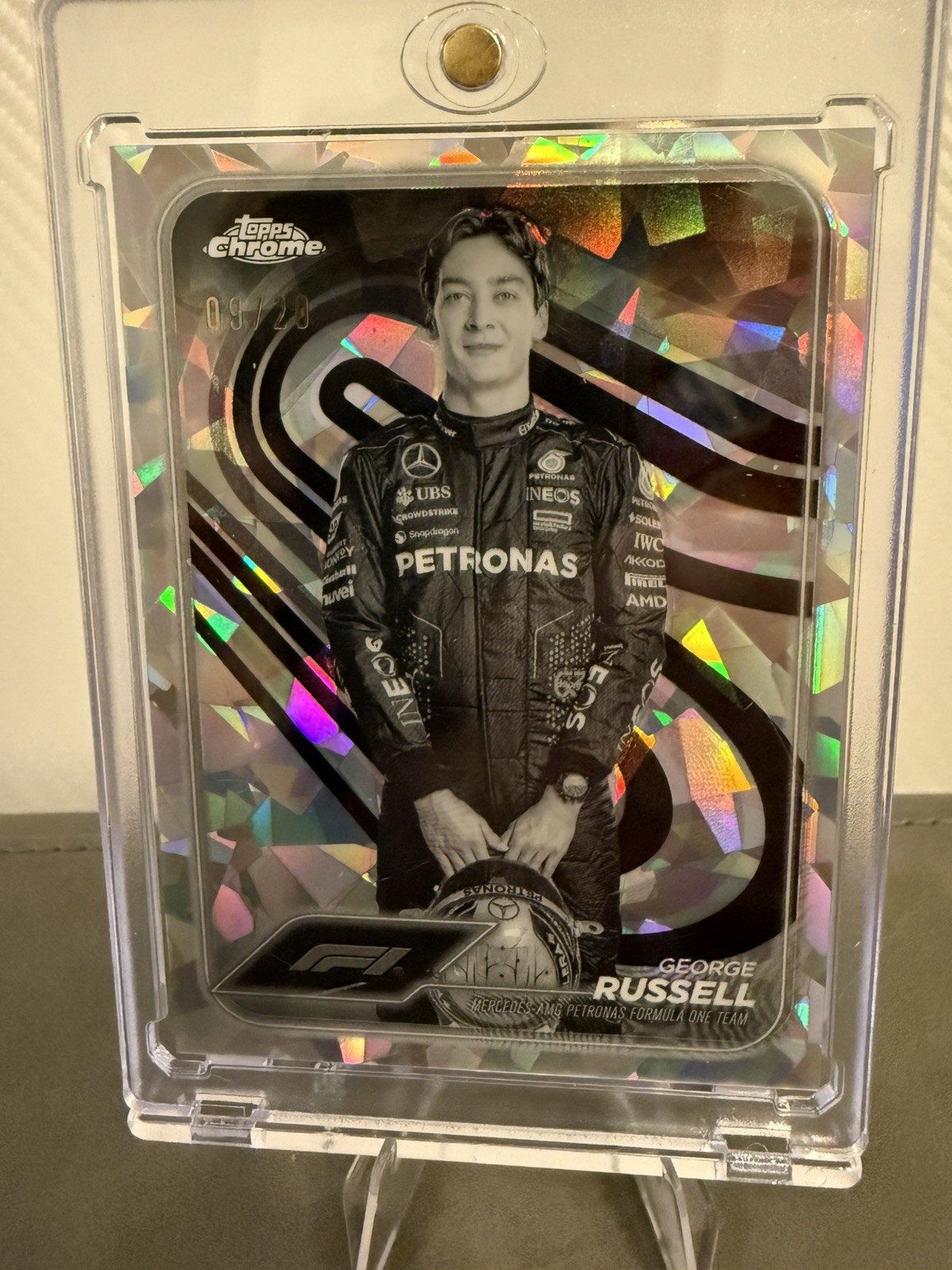 2024 Topps Chrome Sapphire Formula 1 - F1 George Russell #5 Black & White /20