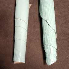 N° 2 VERA PELLE DI CAPRA STRAMPA ALLIGATORE HOBBY PELLETTERIA CALZATURA LARP GRV