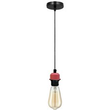Image of Vintage Pendant Light Fitting Ceiling Rose E27 Suspension Lamp Holder Hanging