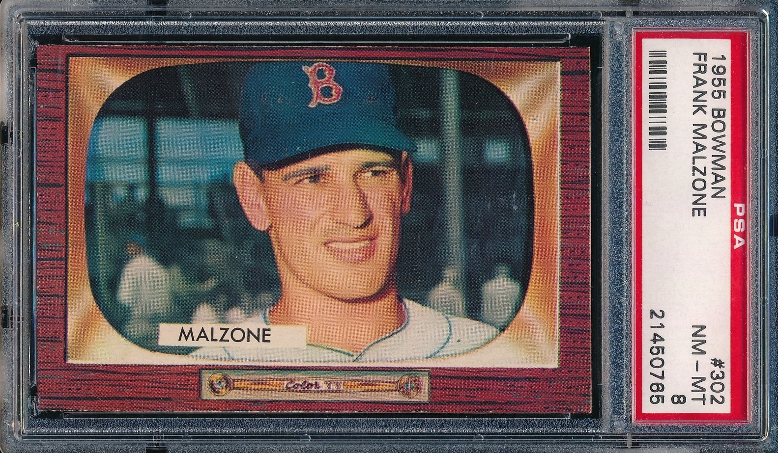 1955 Bowman Frank Malzone #302 Rookie RC PSA 8 NM-MT Only 3 higher Red Sox