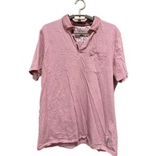Ted Baker Polo Shirt Size 5 US XL Pink White 100 Cotton Short Sleeve Preppy