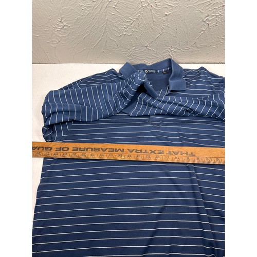 Fox Chapel Golf Club Mens Long Sleeve Polo Shirt Blue White Striped Logo Size XL - Picture 5 of 5