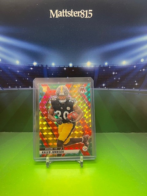 2025 Mosaic Kaleb Johnson Rookies RC Choice Red & Green Prizm #315 Steelers