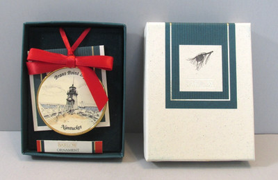 Barlow Designs ''Brant Point (Nantucket)'' Porcelain and Brass Lighthouse Ornament