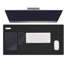 47.2" x 23.6" Large Felt Desk Pad Protector, Upgrade Non-Slip Desk Mat, Black