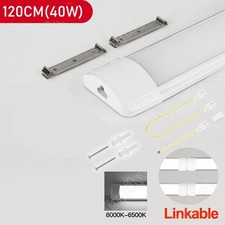 1-20Pack 4FT LED Batten Strip Light Linkable Ceiling Tube Light Shop Garage Lamp