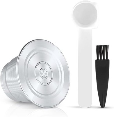 Wiederverwendbare Nespresso Kapseln Edelstahl 3er Set mit Löffel Bür