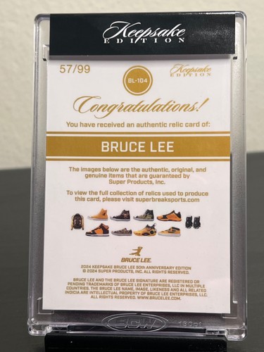 2024 Keepsake Bruce Lee JUMBO RELIC /99 cimeli autentici incassati #BL-104 - Foto 4 di 4