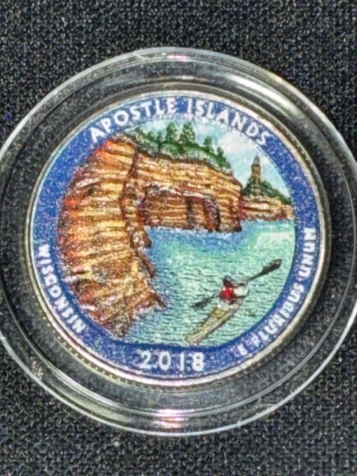 Apostle Islands 2018p America The Beautiful Colorized Washington Quarter UNC  - Image 4 of 4