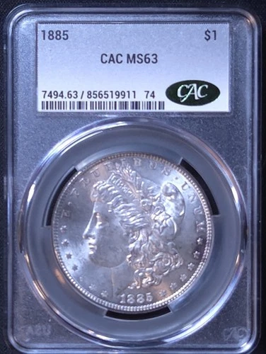 1885-P $1 Morgan Silver Dollar CAC MS 63 | Uncirculated UNC