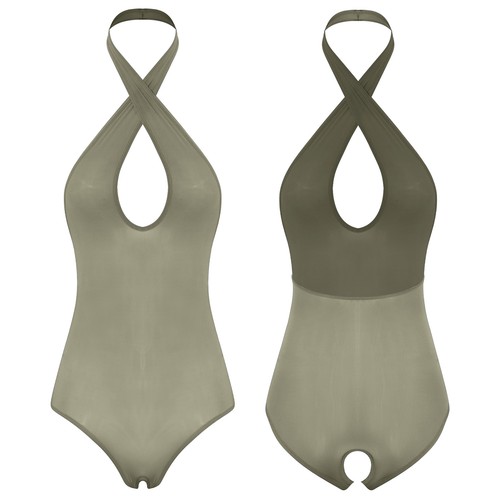 Damen Einteiler Sexy Overall Teddy Body Neckholder Catsuit Dessous Erwachsene - Bild 48 von 110