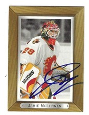 Signed JAMIE MCLENNAN Calgary Flames 2003-04 Upper Deck Bee Hive card #29 w/COA