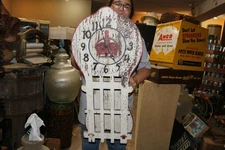 Rare c.1915 Red Crown Gasoline Standard Oil Gas Station Sessions Wall Clock Sign