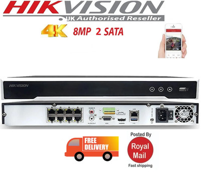 HIKVISION 8 Kanal NVR 4K 8MP 8POE CCTV Netzwerk Videorecorder DS-7608NI-K2/8P
