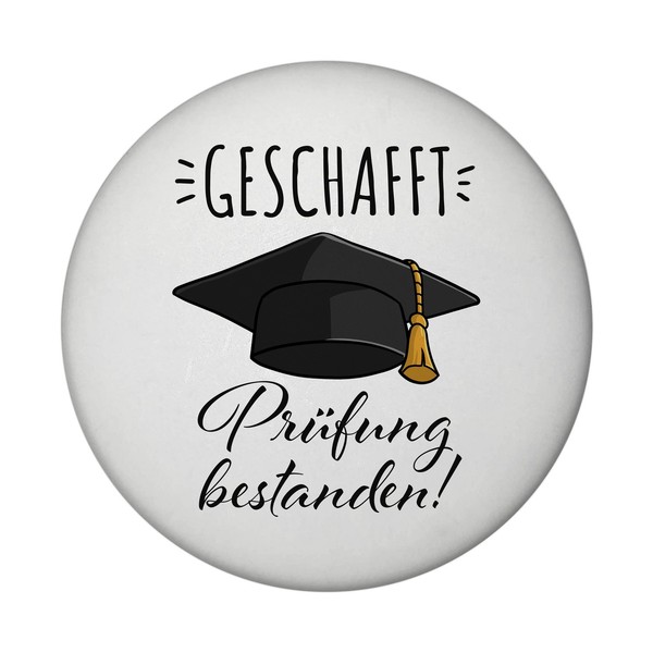Doktorhut Magnet Mit FlaschenöFfner Rund Mit Spruch Geschafft PrüFung Bestanden-image