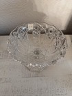 Vintage LE Smith Heritage Quintec Pressed Glass Lg Crystal Footed Compote 7" New — photo 2